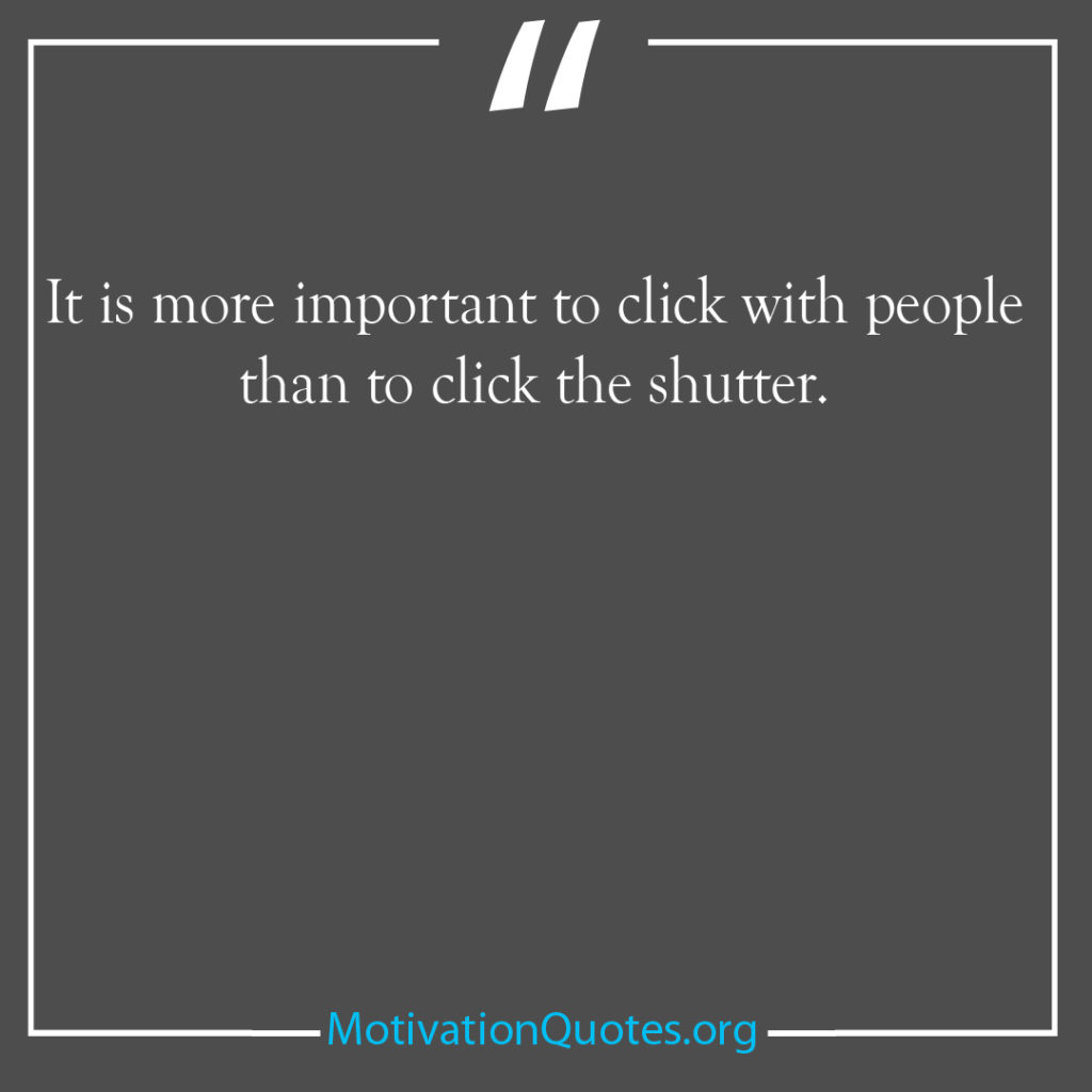 It is more important to click with people than to click