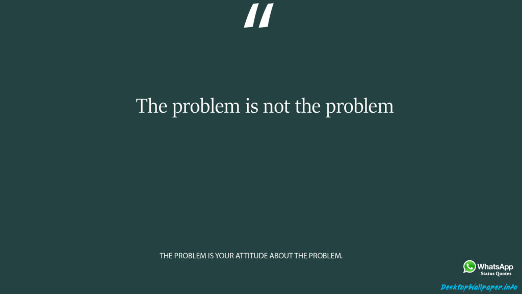The problem is not the problem
