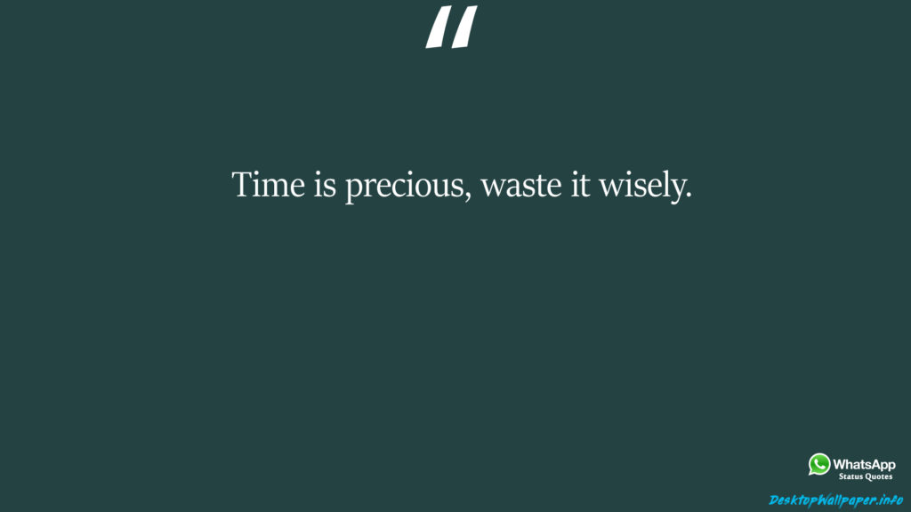 Time is precious waste it wisely 