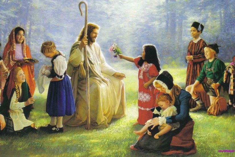 Jesus With Children Wallpaper