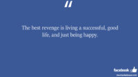 The best revenge is living a successful good life and just facebook status