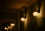 Dimly Lit Room Three Lights AMOLED 4K Wallpaper
