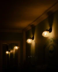 Dimly Lit Room Three Lights AMOLED 4K Wallpaper