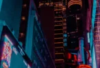 Neon Cyberpunk High Rise 4K AMOLED Wallpaper Neon Cyberpunk High Rise 4K AMOLED Wallpaper
