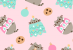 pusheen spring phone wallpaper