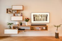 white wooden wall mounted shelf with white wooden frame wallpaper